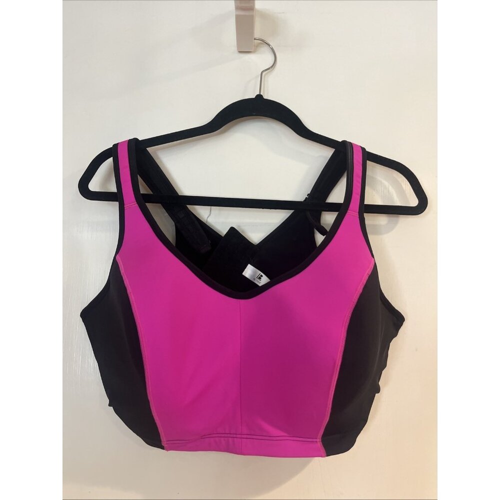 B Active Pink Black ColorBlock Sports Bra 44DDD Sports Bra Pickleball Athletic